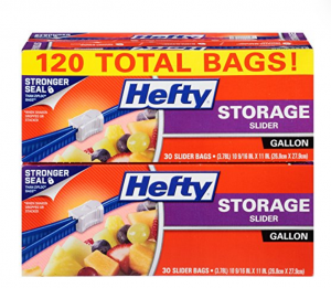 Hefty Slider Storgage Bags Gallon Size 120-Count Just $10.98 Shipped!