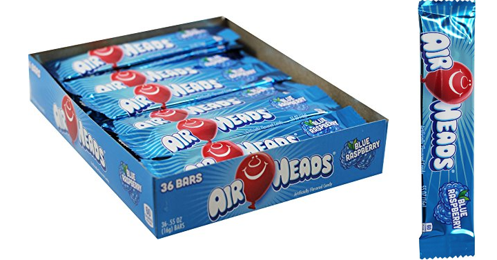Amazon: 36-Pack of Airheads Bars, Blue Raspberry – ONLY $4.88 Shipped! That’s Only $0.14 Per Bar!