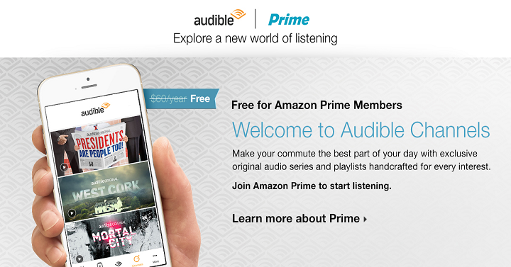 Introducing the newest Amazon Prime Benefit – Audible Channels for Prime