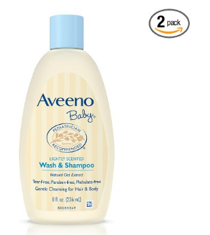 Aveeno Baby Wash & Shampoo, Lightly Scented, 8 Ounce (Pack of 2) Only $5.09! That’s Only $2.55 Each!