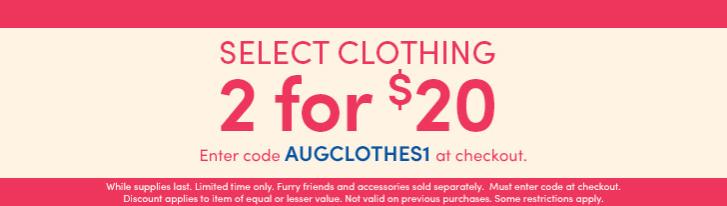 Build-a-Bear: Select Clothing 2 for $20! Great Time to Grab a Few Outfits and Save for Christmas!
