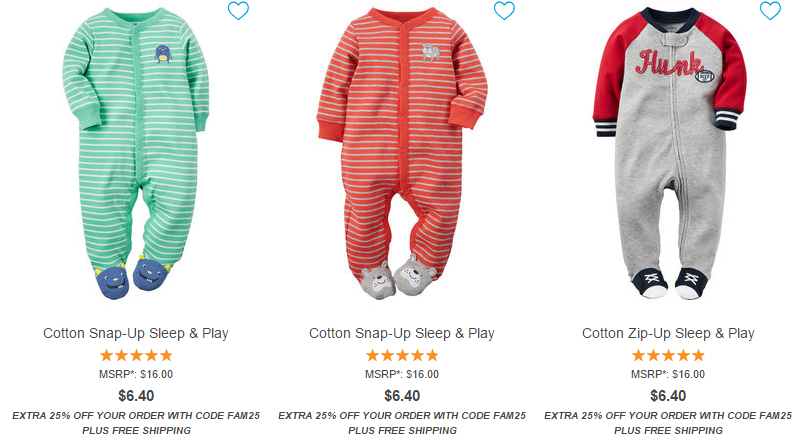 HURRY! Carter’s Boys or Girls Sleep & Play Outfits Only $4.80 Shipped! (Reg. $16)