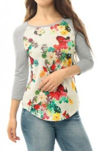Get the Floral Raglan 3/4 Sleeve T-Shirt for as low as $11.47 Shipped! Plus, Other Deals on Women’s Raglan Tees!