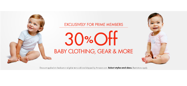 Amazon Prime Members: Save 30% Off Baby Clothing, Gear and More!