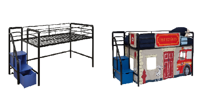 DHP Junior Loft with Storage Steps (White & Black) Just $124.79 Shipped!