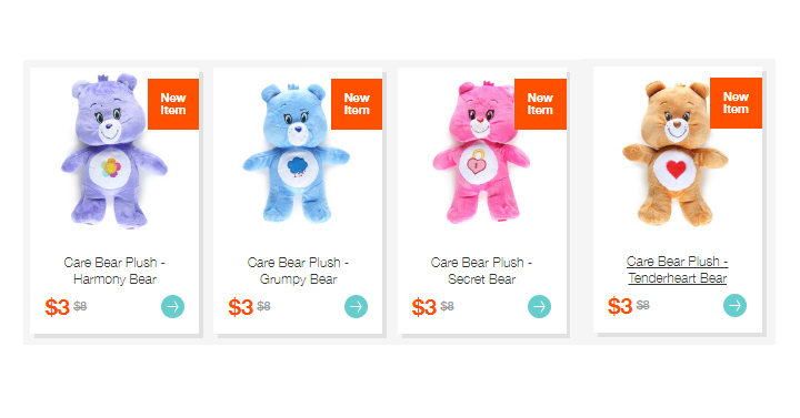 Care Bears Plush Only $3.00 on Hollar! Plus FREE Shipping on Your Order of $10 or More For First Time Buyers!