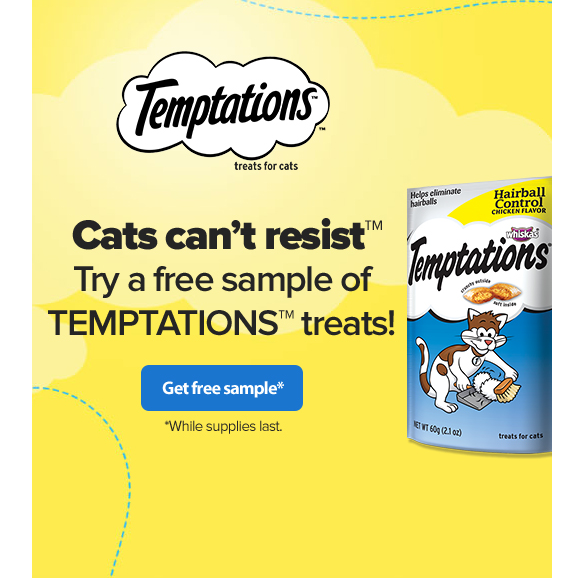 HURRY! FREE Sample of Whiskas Temptations Cat Treats from Walmart!