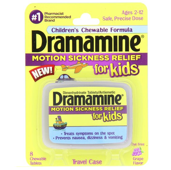 Dramamine Motion Sickness Relief for Kids (Grape Flavor) 8 Count Only $2.35 Shipped!