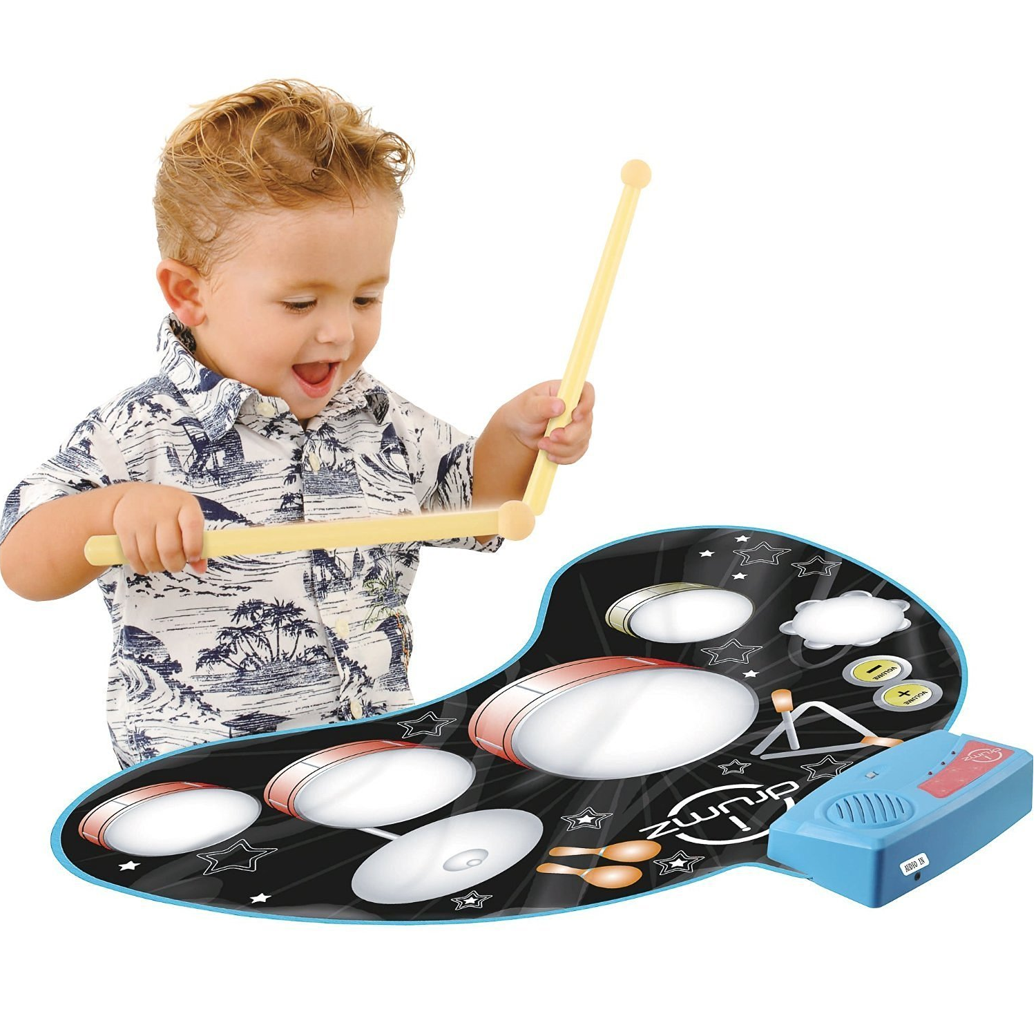 Click N Play Kids Electronic Touch Sensitive Play Mat Drum Set with Read Drum Sounds Only $19.99!