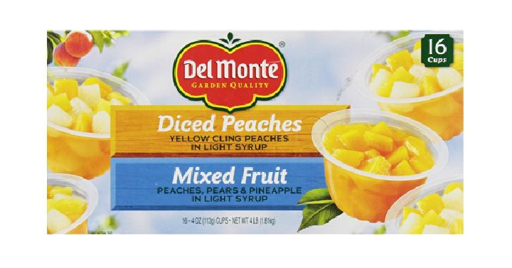 Del Monte Mixed Fruit/Peaches Snack Cups Only $7.34 Shipped! That’s $.46 Each!