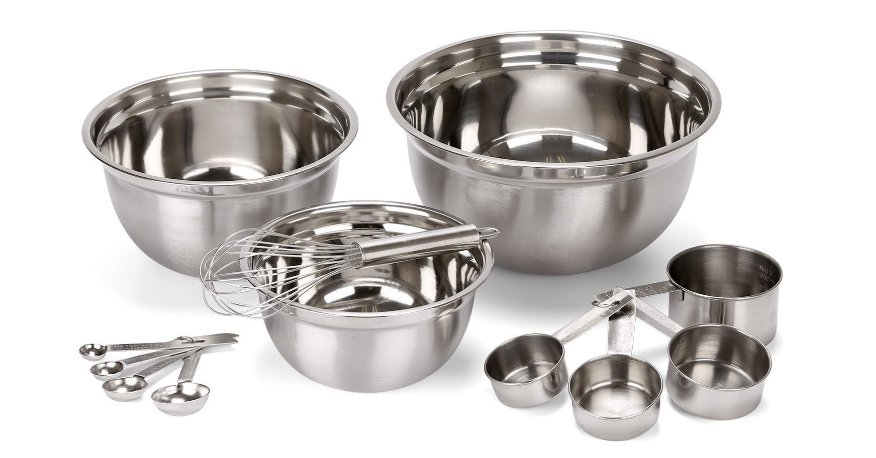 Amazon: 12 Piece Stainless Steel Mixing Bowls + Measuring Cups & Spoons Only $11.63!