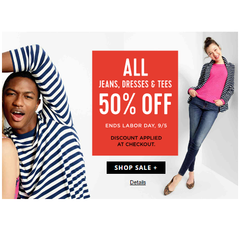 Old Navy: All Jeans, Dresses & Tees 50% Off Online! Included Already Discount Items!