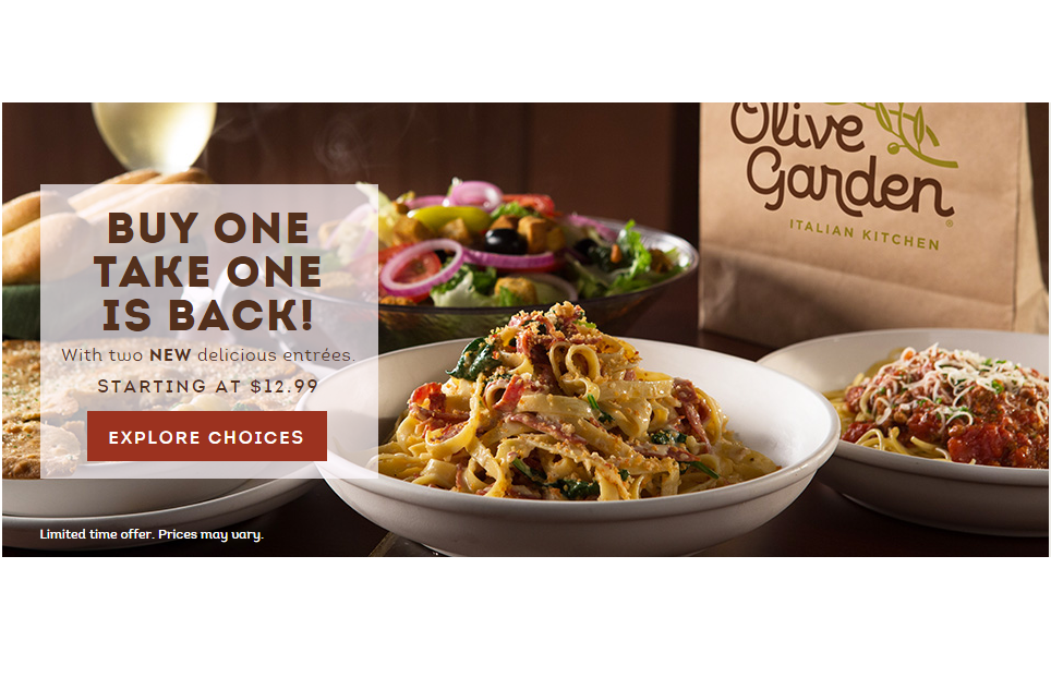 Olive Garden: $5.00 Off Your $30 Online Purchase! Score 4 Meals For Under $30! (Including Dessert!)