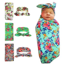 Adorable Newborn Swaddle Blanket & Headband (or Hat) Set Only $18.49 Shipped!