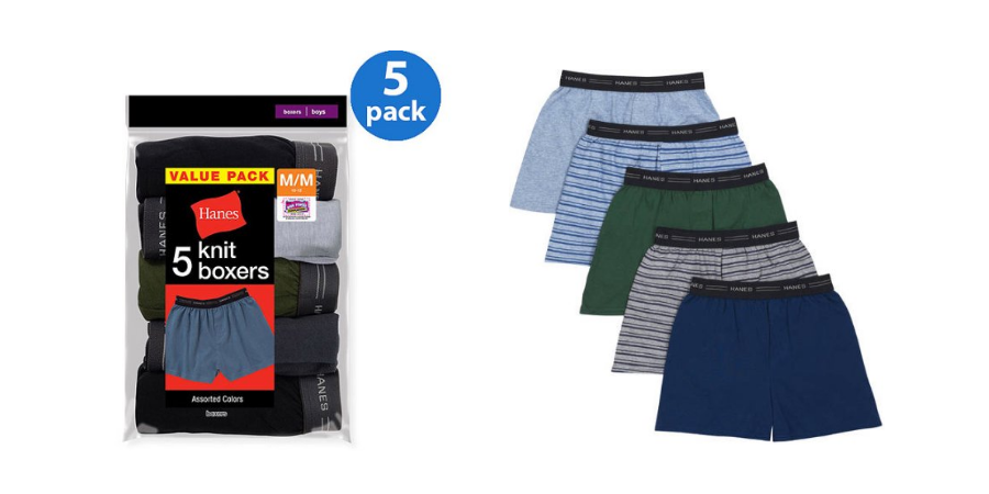 Hanes Boys’ Knit Boxers, 5 Pack Just $6.00 on Rollback! (Reg $11.47)