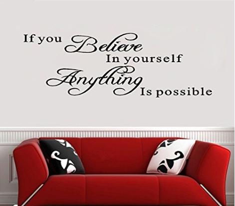 Amazon: “If You Believe in Yourself Anything is Possible” Removable Wall Decal Only $1.92 Shipped!