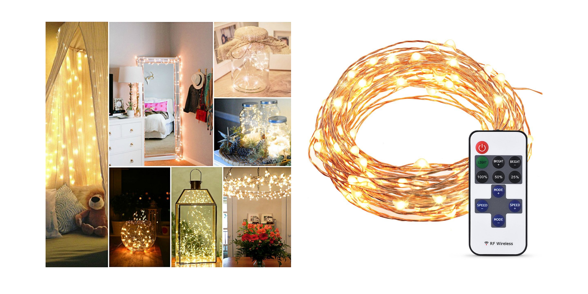 Cymas Waterproof Copper Wire 100 LED Starry String Lights, 33 ft—$9.99!