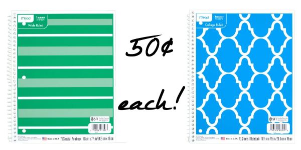 Cute Mead 1-Subject Fashion Notebooks Only 50¢ + FREE Pickup!