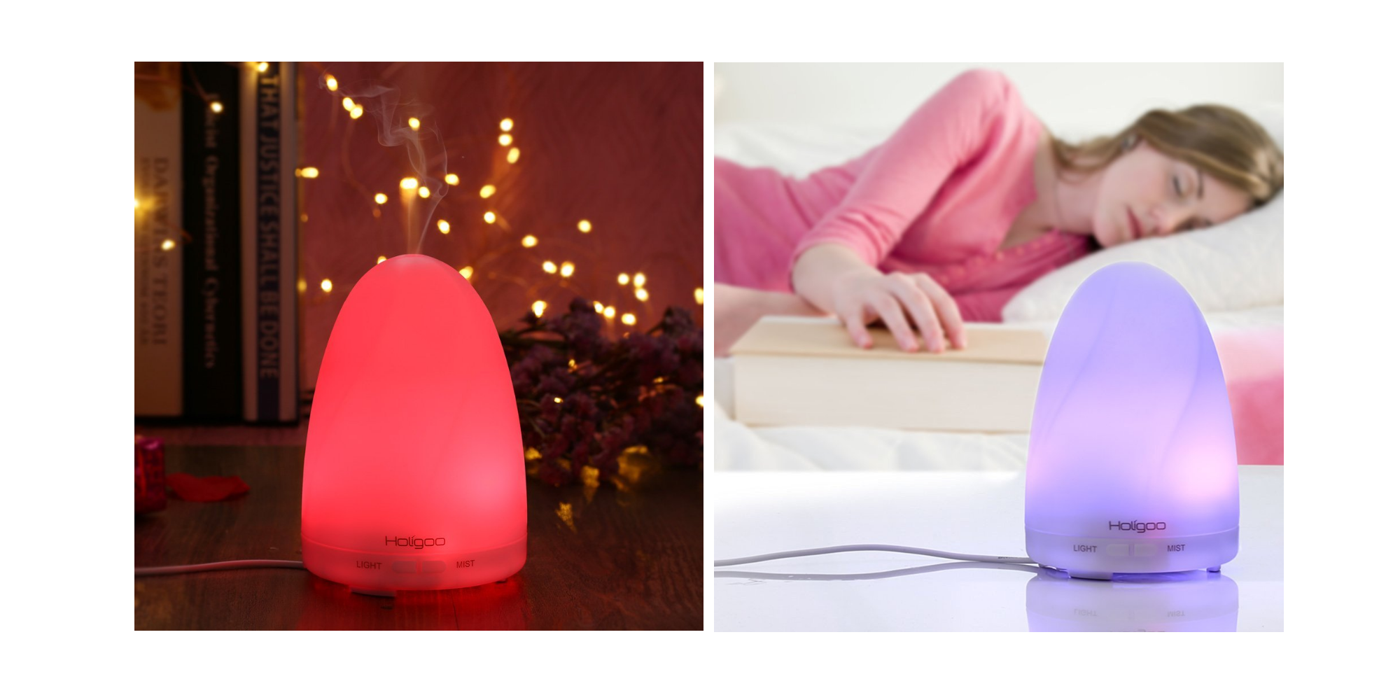 Holigoo Essential Oil Diffuser, Ultrasonic Cool Mist Humidifier, and 7 Color LED Light Only $19.99!!