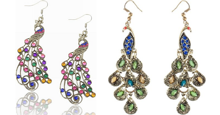 Amazon: Nice Selection of Crystal Peacock Earrings For Under $4.50 Shipped!