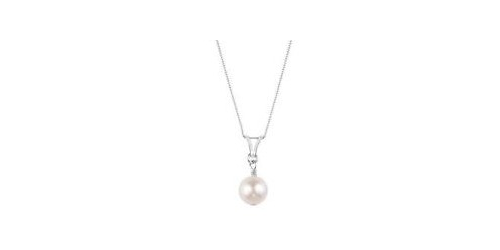 Sterling Silver and Freshwater Cultured White 7-8mm Round Pearl Necklace—$6.99 SHIPPED!