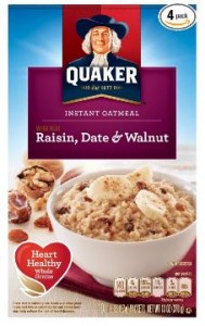 Score EIGHT Boxes Quaker Instant Oatmeal (Raisin, Date, and Walnut) Breakfast Cereal 10-Count for Only $13.20 as part of the Snack’s in Session Promo!