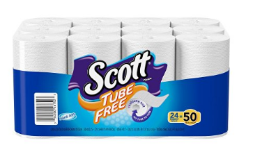 Scott Tube Free Toilet Paper (24 Count Huge Rolls) for only $12.29 Shipped!