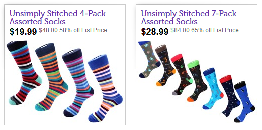 Unsimply Stitched 4Pk Socks/7Pk Socks – $19.99–$28.99! So much fun!