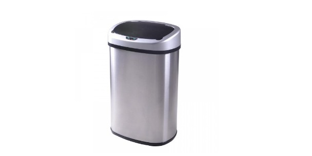 13-Gallon Touch-Free Sensor Automatic Stainless-Steel Trash Can Only $32.99!