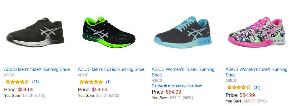 Save on Select ASICS Men’s & Women’s fuzeX Running Shoes – Just $54.99!