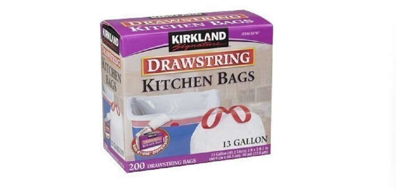 Kirkland Signature Drawstring 13-gallon Kitchen Trash Bags, 200 ct—$11.11!