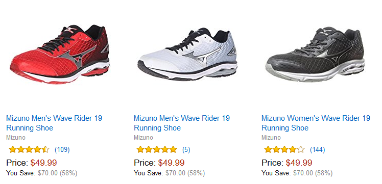 Save on Select Mizuno Men’s & Women’s Wave Rider 19 Running Shoes! Just $49.99!