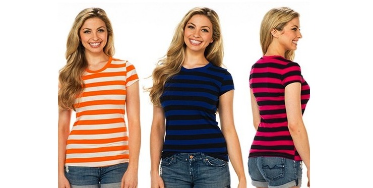 8-Pack of Striped T-Shirts in Assorted Colors Only $22.99 Shipped! Only $2.87 Each!