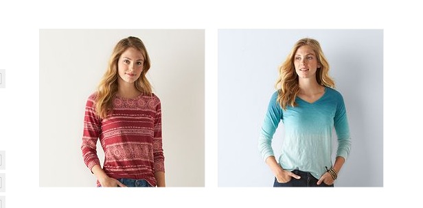 Women’s Sonoma Long Sleeve Tops Only $5.94 at Kohl’s!