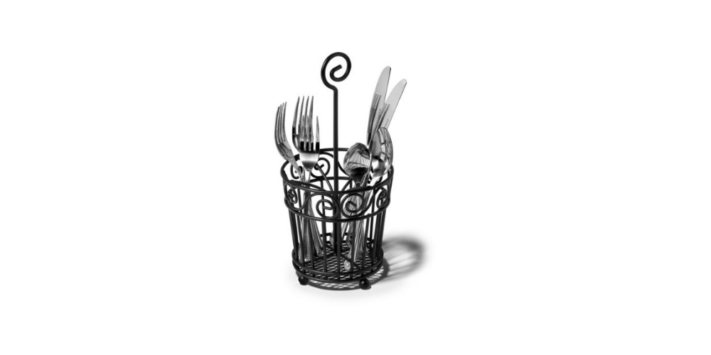 Spectrum Portable Black Scroll Silverware Caddy—$5.85 + Free Pickup!