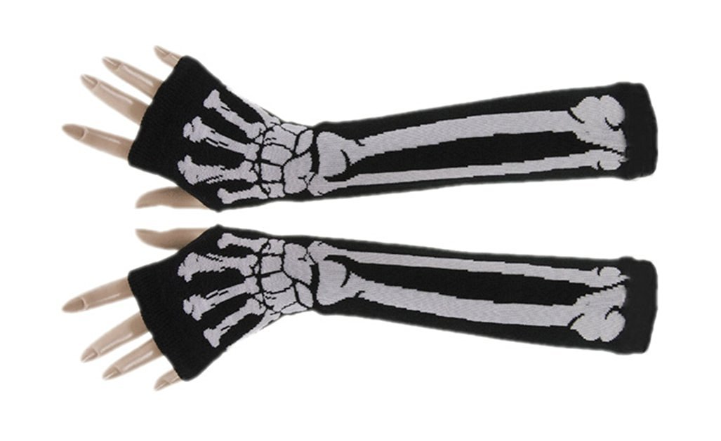 Spooky Skeleton Fingerless Arm Warmer Gloves Just $3.99 Shipped!