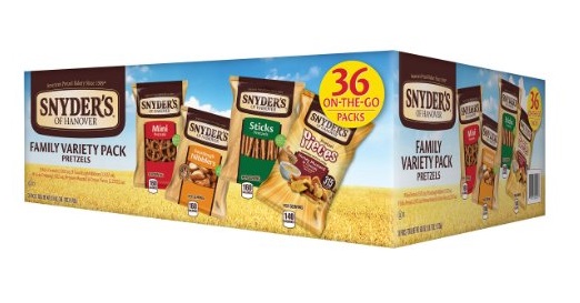 Amazon Prime Members: Snyder’s of Hanover Pretzel Variety Pack, 36 Count – $11.39 Shipped!