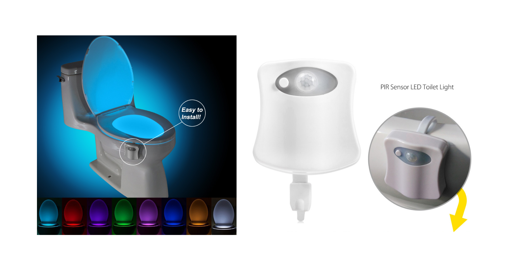 8-color LED Toilet Light / Bathroom Night Light Only $2.99!! First 60 ONLY!!