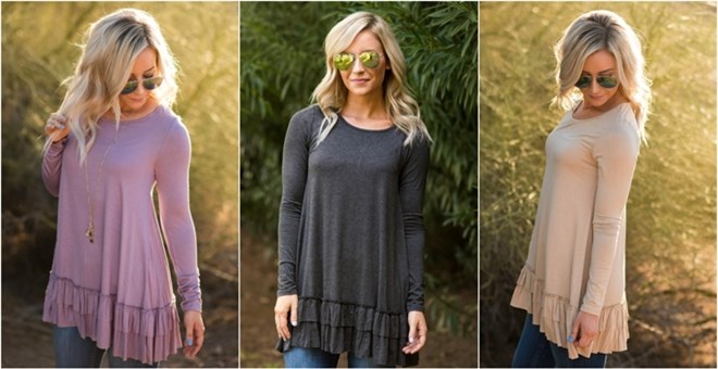 Long Sleeve Double Ruffle Top – Just $21.99!