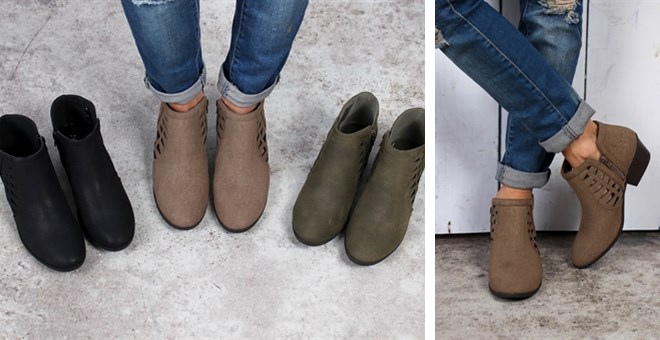 Cutout Booties in 3 Colors – Just $29.99!