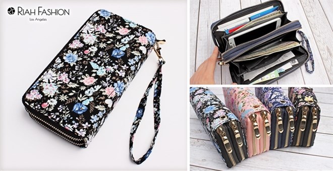 Floral Double Zipper Wallet – Just $7.99!