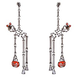 Crystal Hanging Skeleton w/ Pumpkin Earrings – Just $10.60!