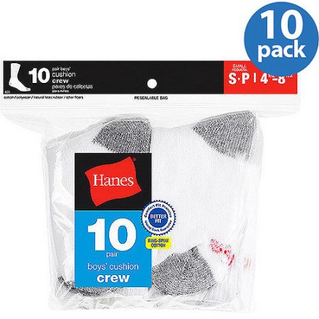 Hanes Boys’ Crew Socks, 10 Pairs – Just $5.00!