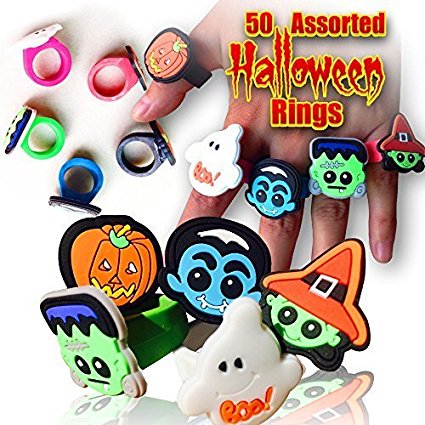 50 Halloween Novelty Rings Assorted Designs – Teenage/Adult Size – Just $17.77!