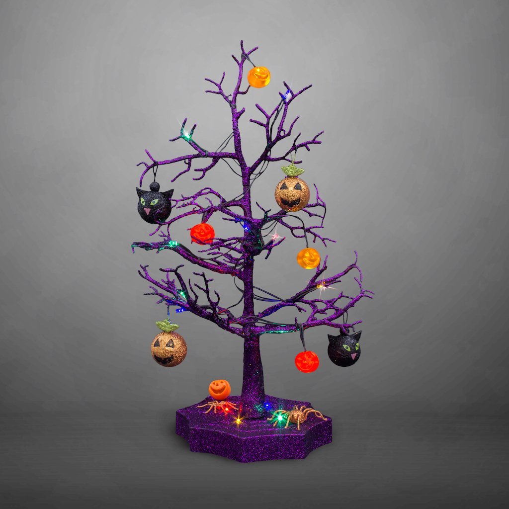 Halloween LED Sparkle Tree with Cats, Pumpkins And Spiders – Just $17.66!