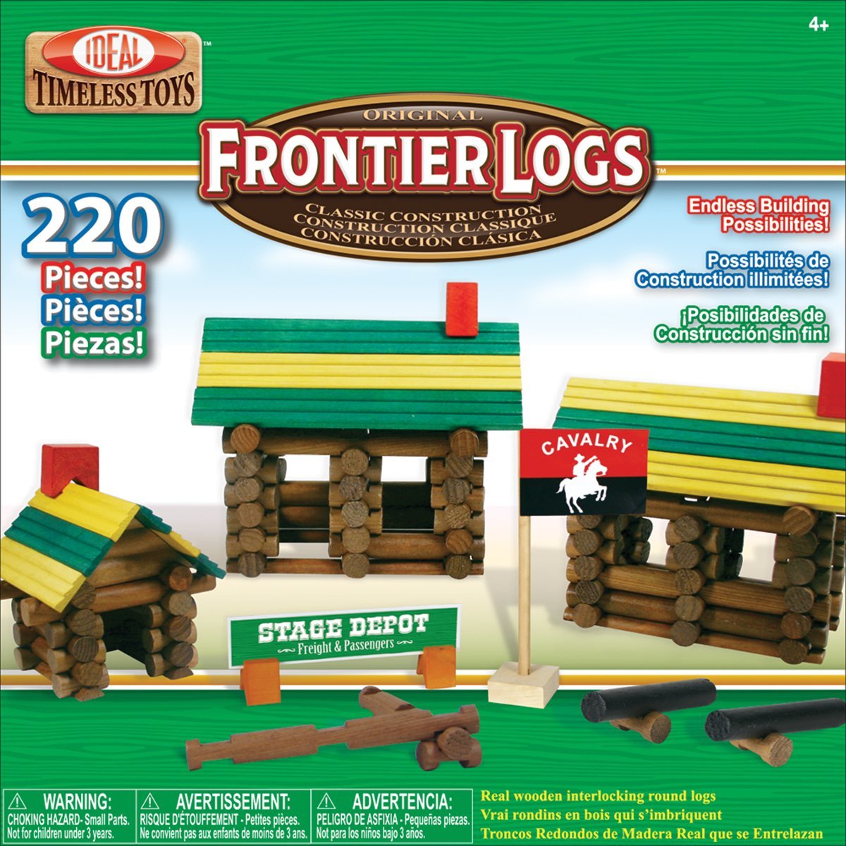 Ideal Frontier Logs 220 Piece Classic Wood Construction Set – Just $22.70!