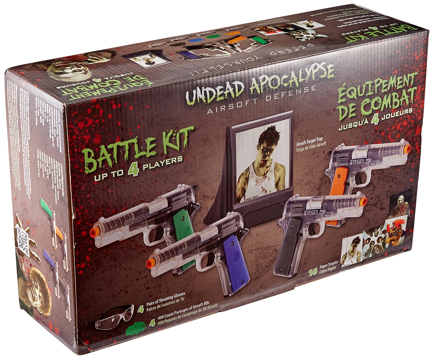 Undead Apocalypse Zombie Airsoft Gun Fun Kit – Includes 4 pistols and goggles! Just $12.34!