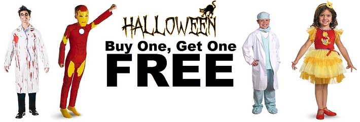 Buy One, Get One FREE – Halloween Costumes! Free shipping! Buy One, Get One FREE – Halloween Costumes! Free shipping!