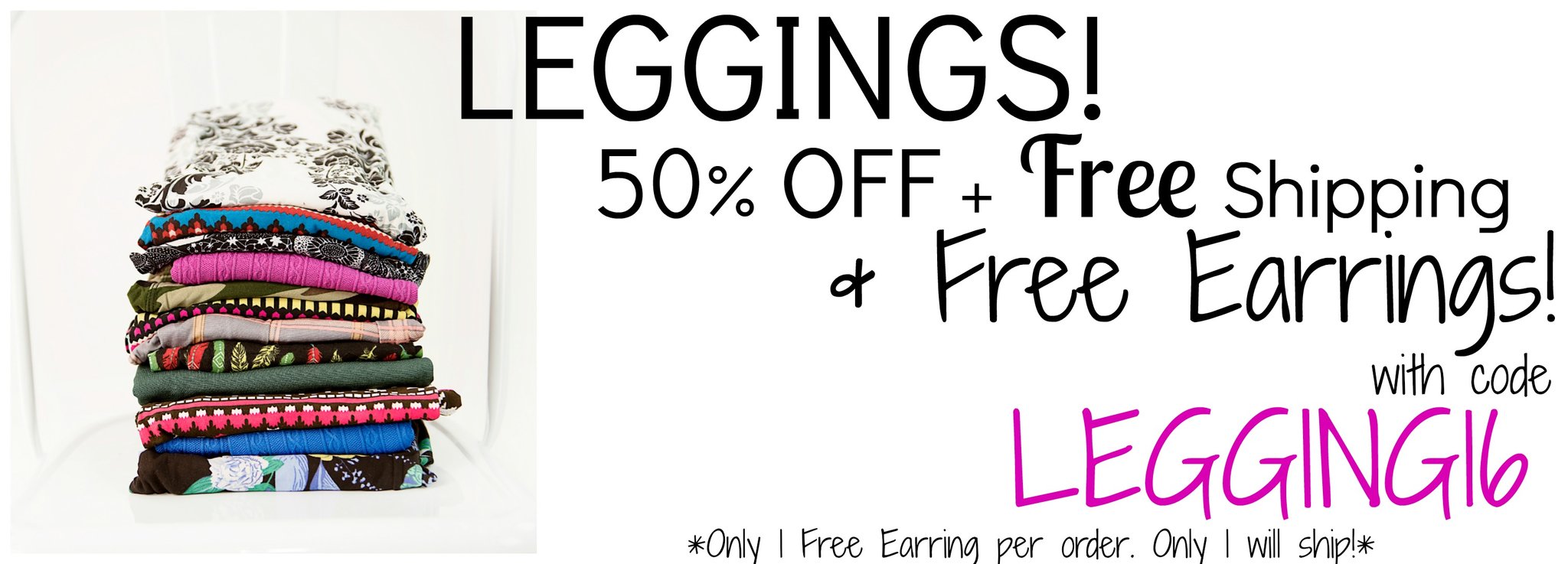 Fashion Friday! CUTE Leggings – 50% off! Free earrings! Free shipping!