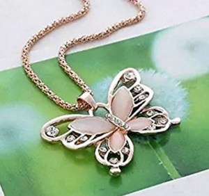Rose Gold Opal Butterfly Pendant Just $1.81 Shipped! Great Stocking Stuffer!